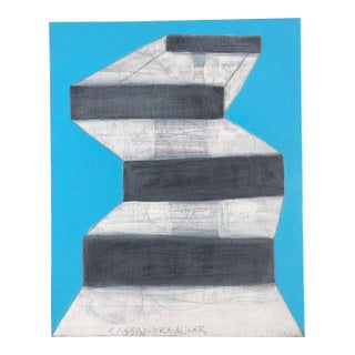 Ascent and Cubes Abstract Mixed-Media Painting by CL Auker For Sale