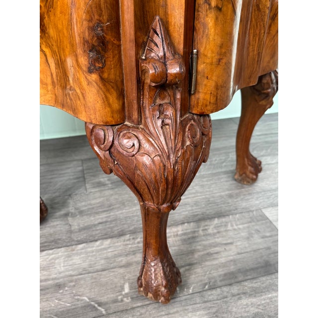 Vintage Walnut Bedside Tables with Marble Top, 1930s, Set of 2 For Sale - Image 13 of 18