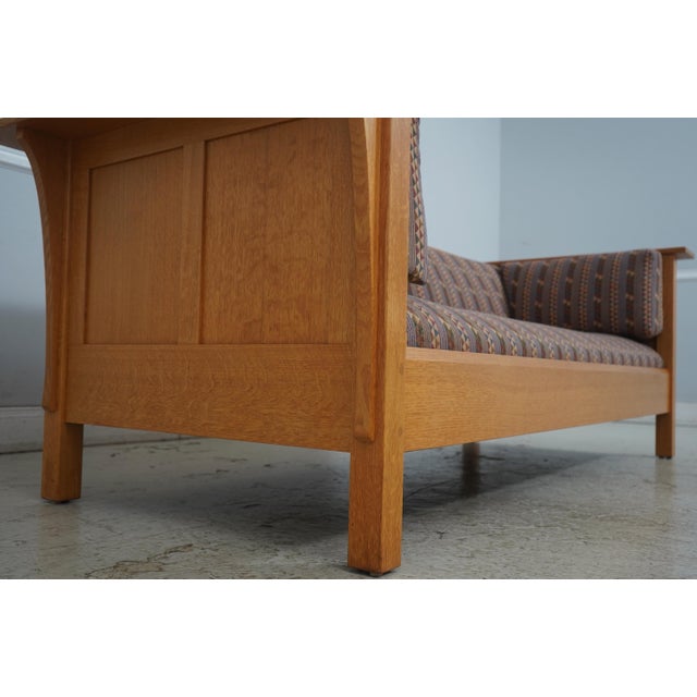 Stickley Mission Oak Prairie Settee Sofa For Sale - Image 12 of 18