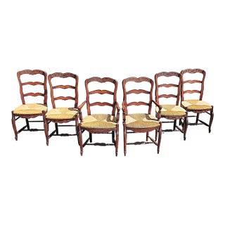 1980s Country French Provencal Dining Chairs, Set of 6 For Sale