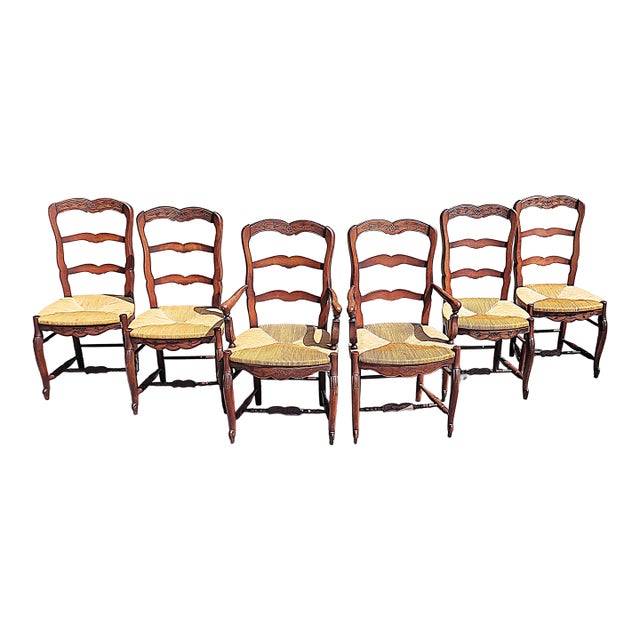 1980s Country French Provencal Dining Chairs, Set of 6 For Sale