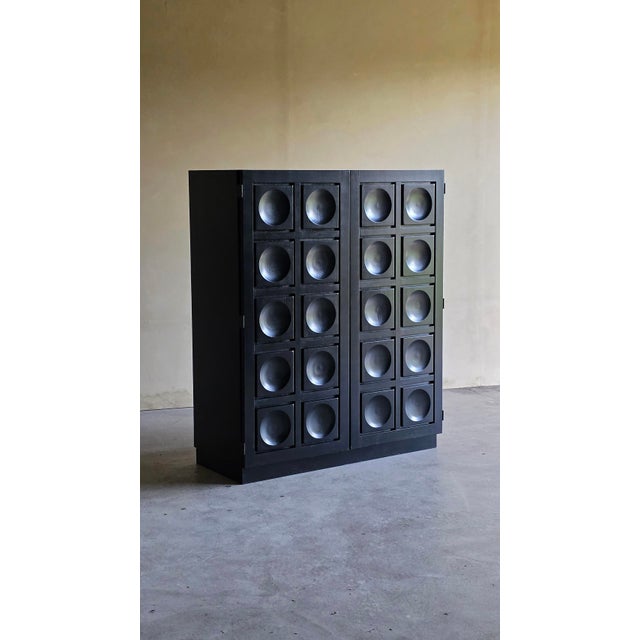 Black Black Oak Brutalist Cabinet, 1970s For Sale - Image 8 of 8