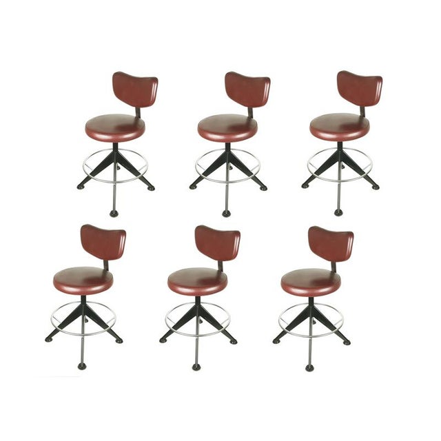 Chrome-Plated Metal and Skai Swivel Stool from Velca, 1970s For Sale - Image 16 of 16
