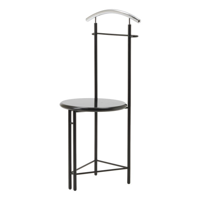 Vintage Postmodern Black Valet Stand, 1980s For Sale