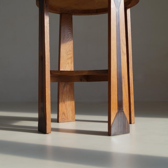 Dutch Art Deco Amsterdam School Occasional Table in Oak and Macassar, 1920s For Sale - Image 10 of 16