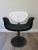 Mid-Century Modern Tulip Swivel Chair in Black and White For Sale - Image 3 of 8