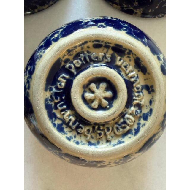 Mid 20th Century Bennington Potters Blue Agate Bowls - Set of 4 For Sale - Image 9 of 10