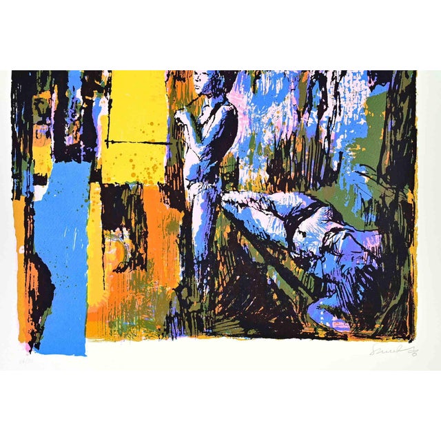 Woman is a screen print realized by Nicola Simbari in 1975. Hand-signed and numbered in pencil. Edition of 90. Nicola...