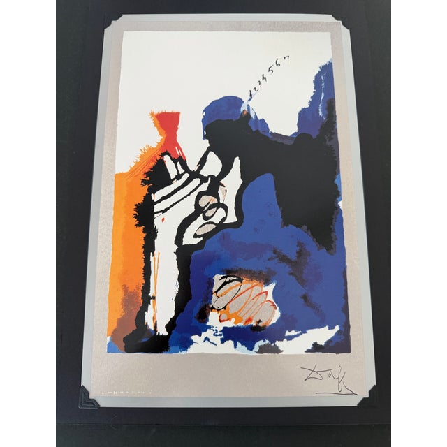 Blue Salvador Dali Man's Profession Business Advisor “El Asesor De Empresas / El Comerciante” .925 Silver Plate Framed Tobo Arte For Sale - Image 8 of 12
