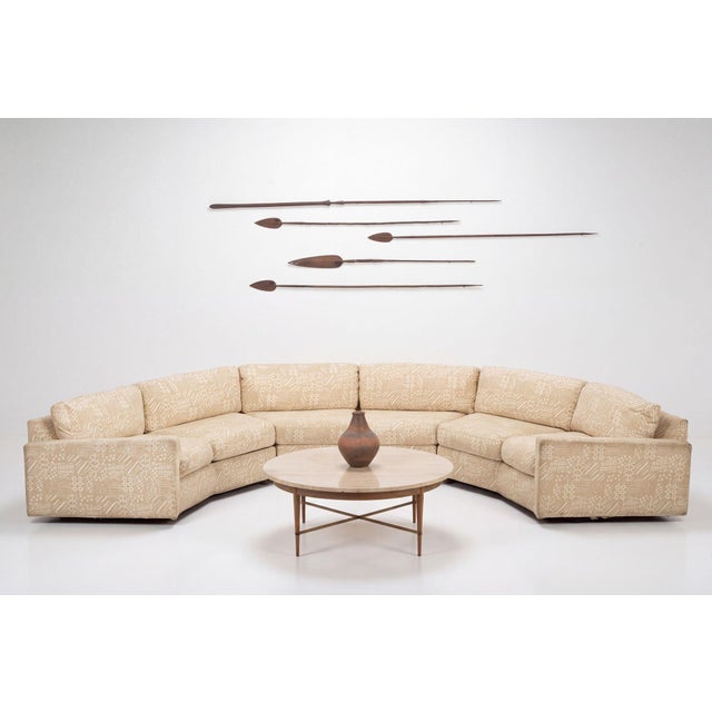 Harvey Probber Three-Piece Sectional Sofa, circa 1955 Upholstery and solid walnut. Large-scale three-piece sectional sofa...