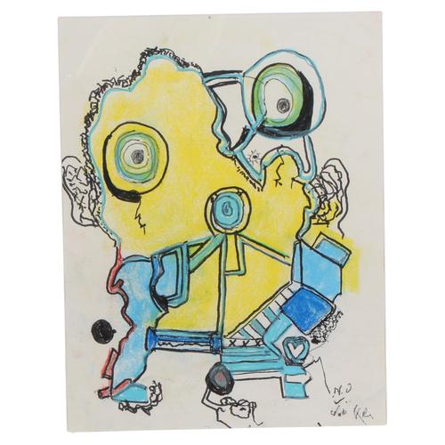 Niels Noller Olsen, Composition, Mixed Media For Sale - Image 6 of 6