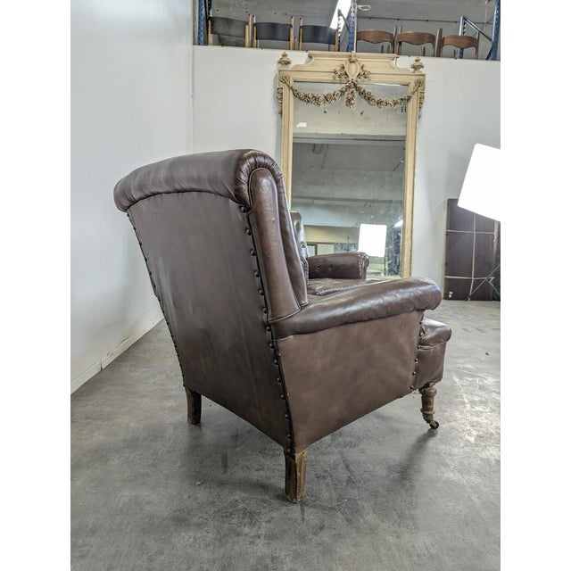 Vintage Leather Club Chairs, Set of 2 For Sale - Image 4 of 7