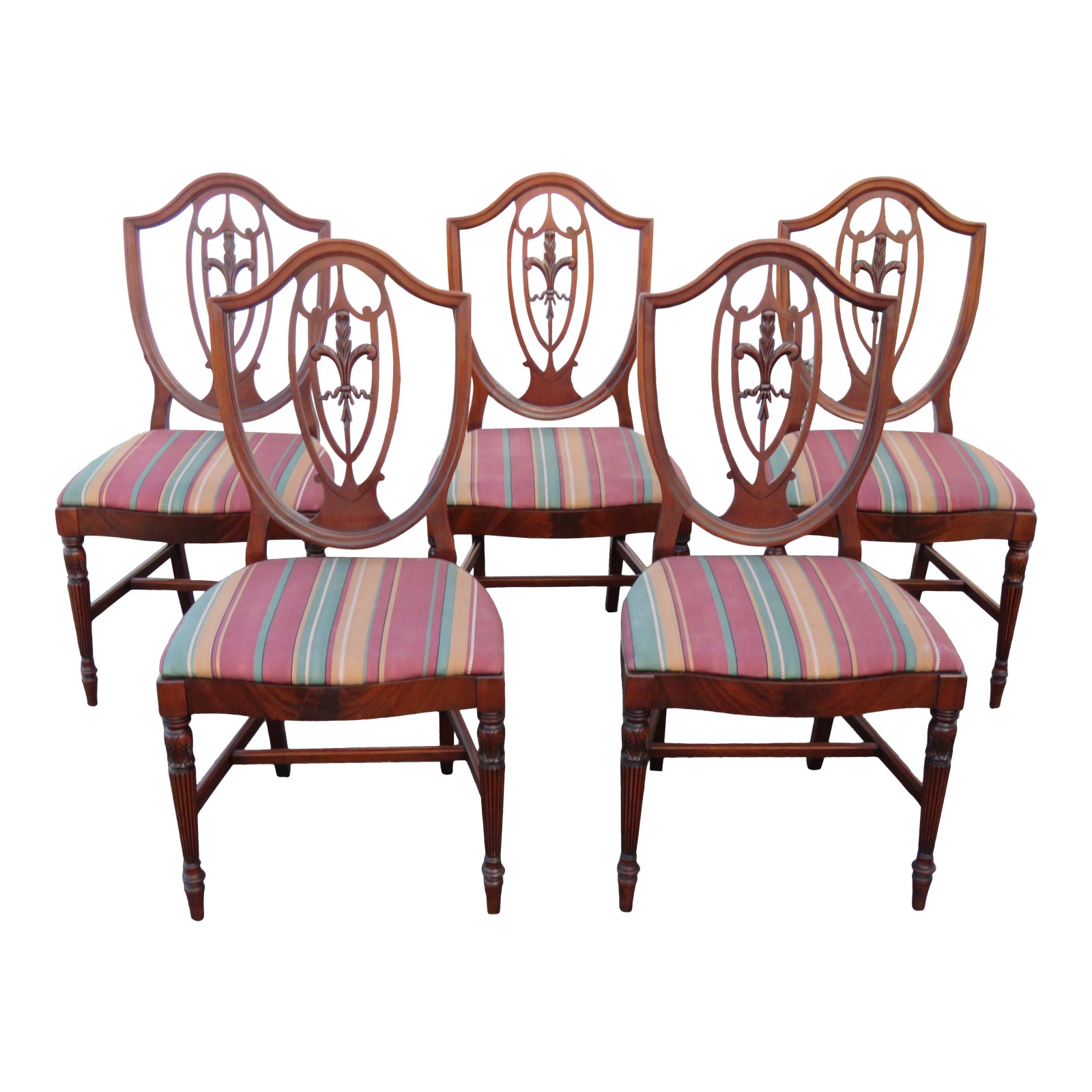 Duncan Phyfe Shield Back Mahogany Set of Five Dining Chairs Chairish