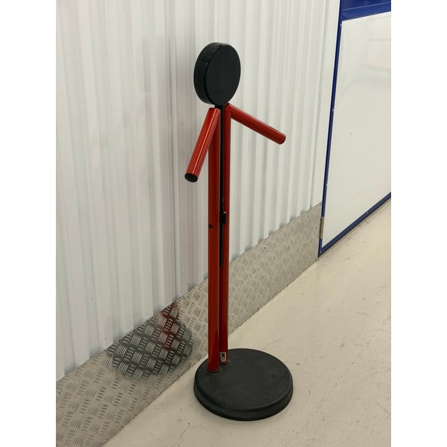 Vintage Modern Red and Black Metal Valet Coat Rack, 1980s For Sale - Image 11 of 18
