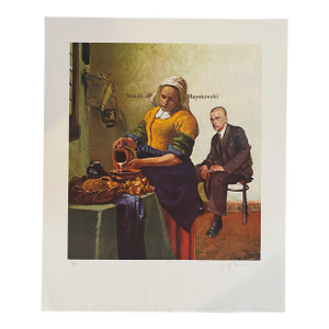 George Deem American Artist George Deem Signed Color Lithograph Titled Hands Off Mayakovsky