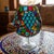 1990s Oversized Stained Glass Mosaic Goblet Candle Holder-Boho-Moroccan-Lantern-Light For Sale - Image 5 of 8