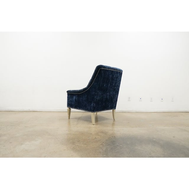Traditional Tufted Velvet Accent Chair For Sale - Image 9 of 12