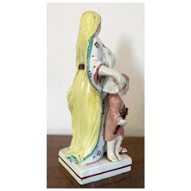 Antique Early 19th Century English Georgian Staffordshire Pearlware Figure of Faith With Two Children and a Baby 1800 For Sale In New York - Image 6 of 11