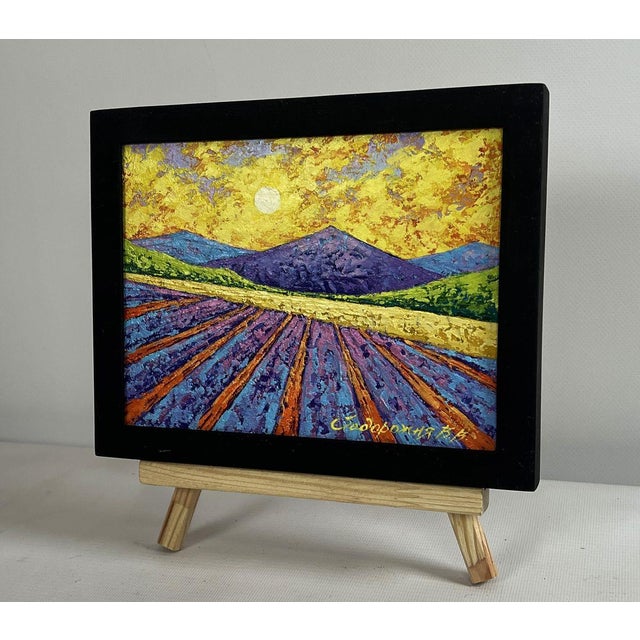 Expressionism Oil Painting the Sun's Rays Glide Across the Meadows v. Zadorozhnya For Sale - Image 3 of 8