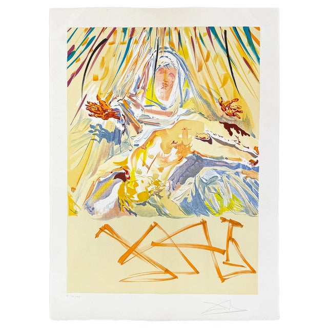 From "Les Vitraux" portfolio. Lithograph in colors on arches paper. Hand signed lower right by Salvador Dali. Hand...
