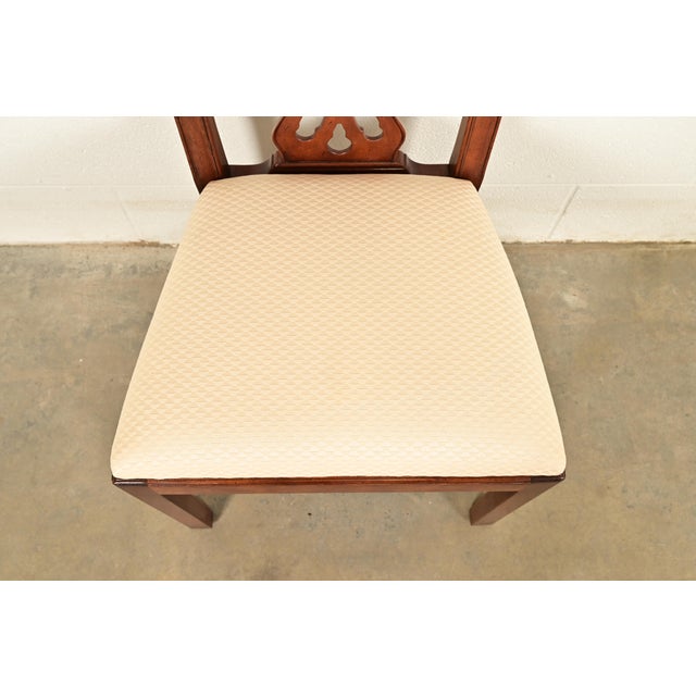 Wood Henredon Georgian Carved Mahogany Dining Chairs, Set of Four For Sale - Image 7 of 14