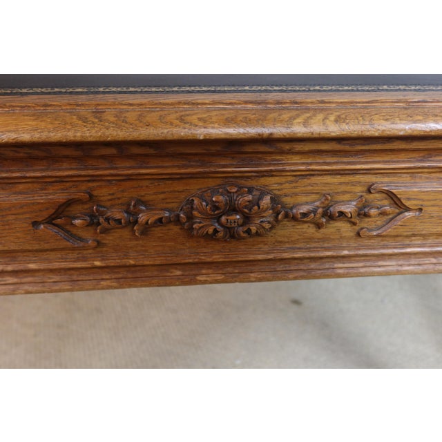 Louis XV Style Carved Oak Desk For Sale - Image 6 of 16