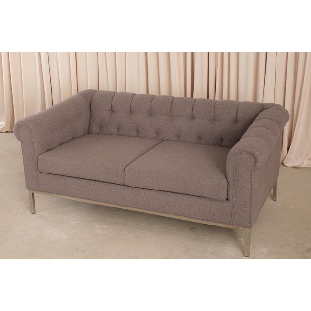Vintage Rare Dunbar Tuxedo Sofa, Original Label, Attributed Edward Wormley For Sale - Image 13 of 13