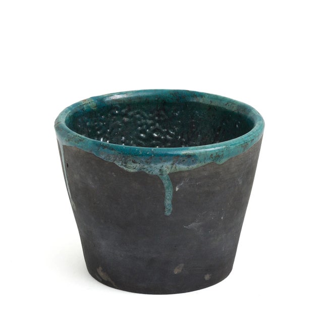 Black Black Green Metal Coating Artide Vase Mangkuk Ceramic Bowl by Laab Milano For Sale - Image 8 of 8