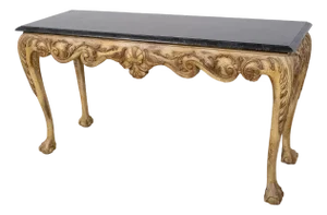 Maitland Smith Marble Top Distressed Painted Console Table