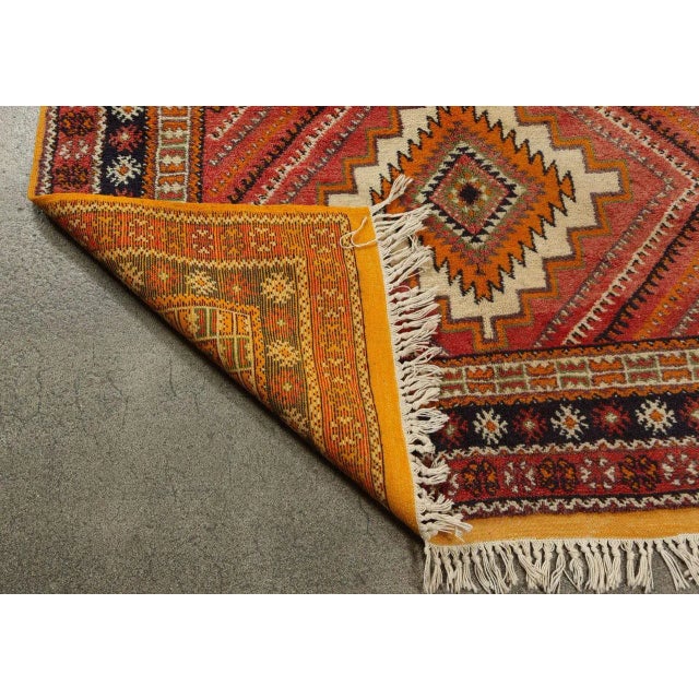 Vintage Moroccan Taznakht Tribal Wool Rug in Brown, Orange and Pink, 1960s For Sale - Image 11 of 17