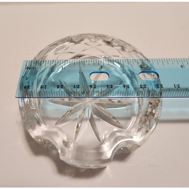 Transparent Vintage Cut Crystal Signed Rogaska Individual Catchall Dish, Ashtray or Dresser Ring Tray For Sale - Image 8 of 9