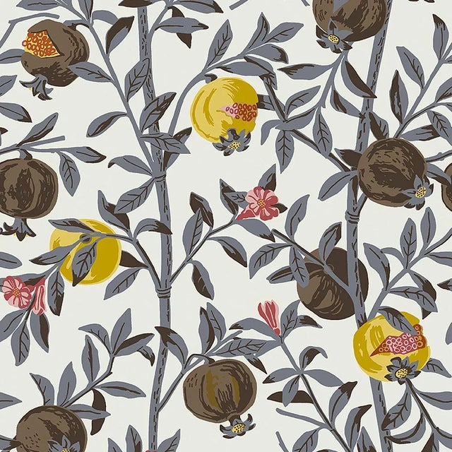 Borastapeter Granatapple Wallpaper in Slate and Ochre For Sale