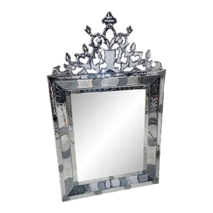 Vintage Venetian Etched and Beveled Wall Mirror