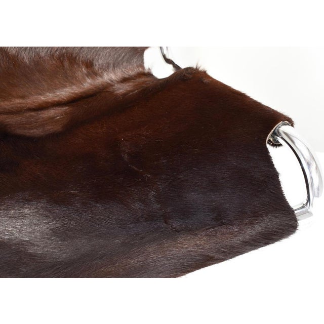 Vintage Italian Chair in Cowhide and Chrome, 1970s For Sale - Image 10 of 16