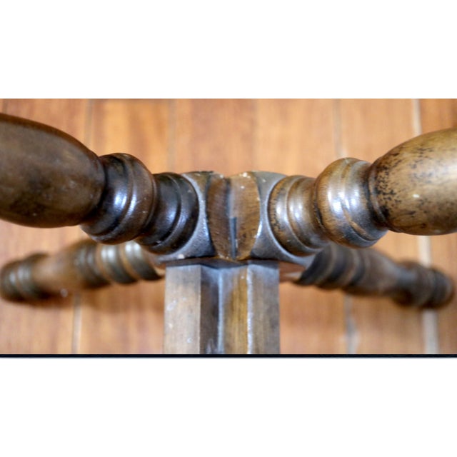 Early 20th Century Vintage Walnut Victorian English, American Turned Wood Magazine Rack For Sale - Image 5 of 7