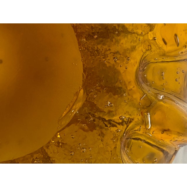 Late 20th Century Mouth Blown Amber Vase For Sale - Image 9 of 12