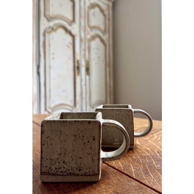Tom Butcher Ceramics Square Stoneware Mugs - Set of 2 For Sale - Image 9 of 9