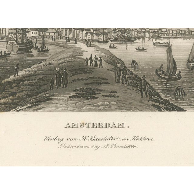 H. Pander, Amsterdam Harbor View, 19th Century, Engraving For Sale - Image 5 of 10
