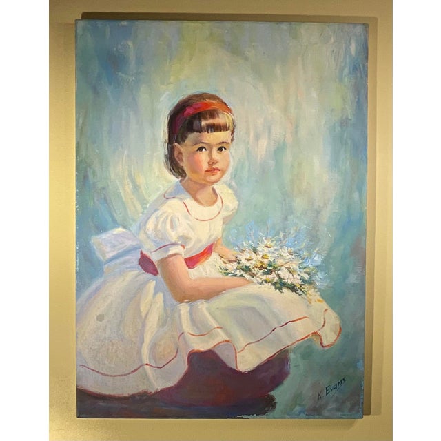 Wood Vintage Original Oil Painting on Canvas - Signed Florida Artist K. Evans - 1970s For Sale - Image 7 of 12