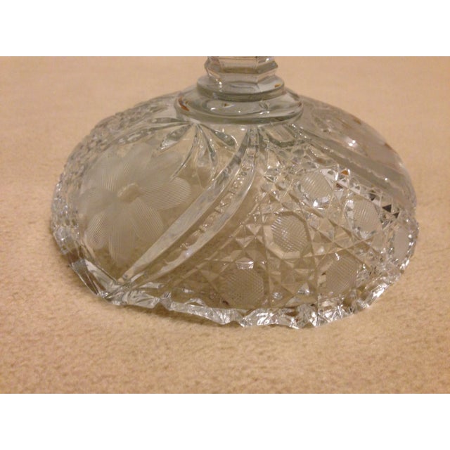 Glass Vintage ABP Pressed/Cut Glass Pedestal Compote For Sale - Image 7 of 11