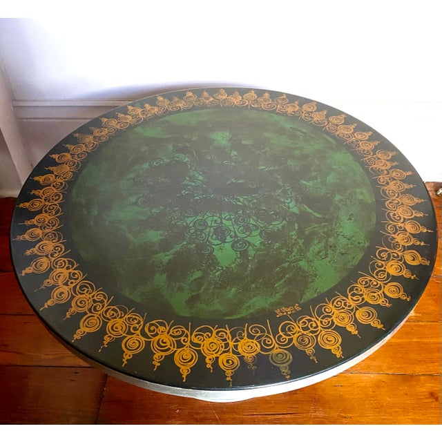 Bjørn Wiinblad Vintage Rotating Tulip Coffee Table by Poul Cadovius for France & Son W Bjorn Wiinblad & Mygge For Sale - Image 4 of 11