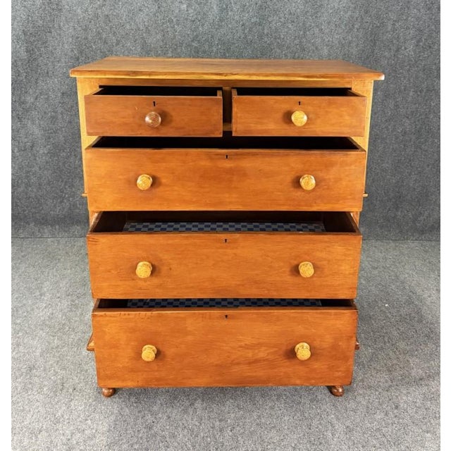 19th Century Solid Walnut Five Drawer Chest For Sale In Raleigh - Image 6 of 15