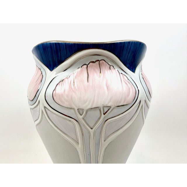Jugendstill Iris Porcelain Vase by Nagel, 1900s For Sale - Image 4 of 13