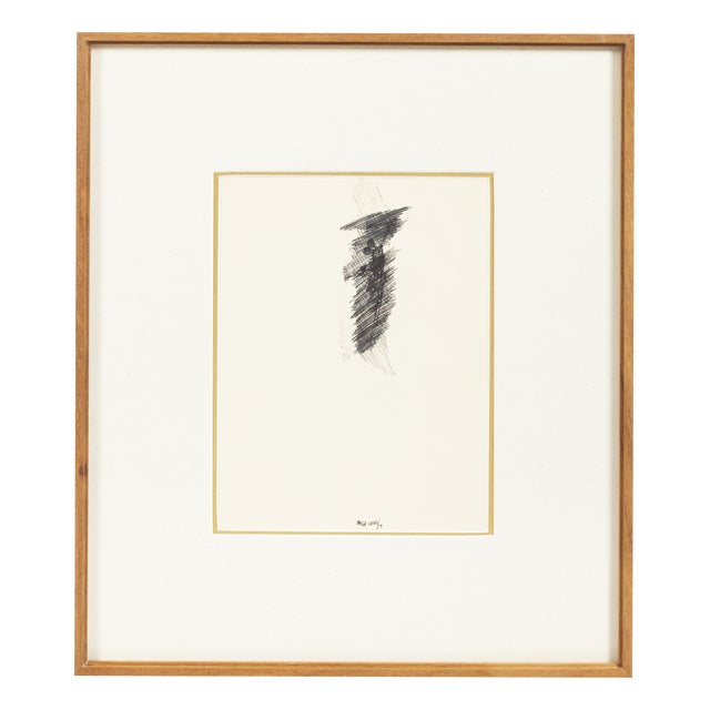 Manuel Cargaleiro, Abstract Composition India Ink on Paper, 1969, Canvas For Sale