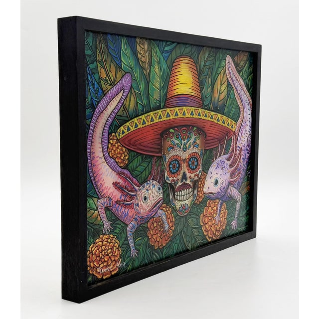 Folk Art Ricardo Maya Contemporary Mexican Folk Art Día De Los Muertos Painting For Sale - Image 3 of 15