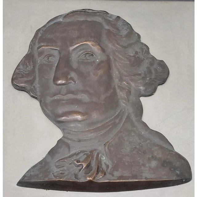 Early 20th Century Bronze Wall Plaque of George Washington C.1920s to 1930s For Sale - Image 4 of 11