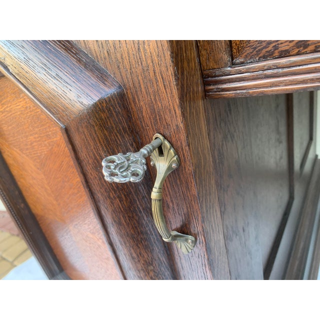 Brown Neo-Renaissance Style Oak Executive Desk, 1930s For Sale - Image 8 of 18