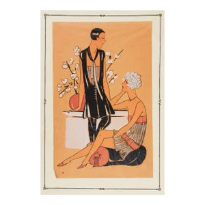 Circa 1920s French Fashion Pochoir Print