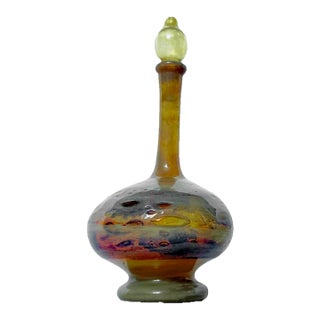 Small Italian Murano Blown Glass Bottle For Sale