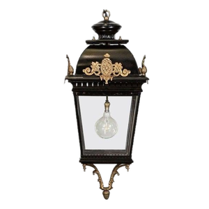 Large French Victorian Style Bronze & Iron Lantern